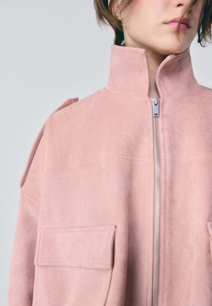 Bomberová bunda z umělé semiše