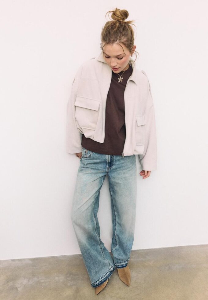 Bomberová bunda z umělé semiše