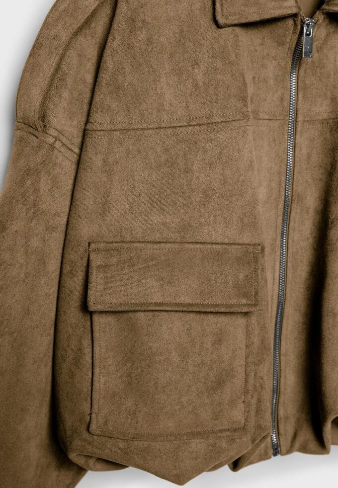 Bomberová bunda z umělé semiše