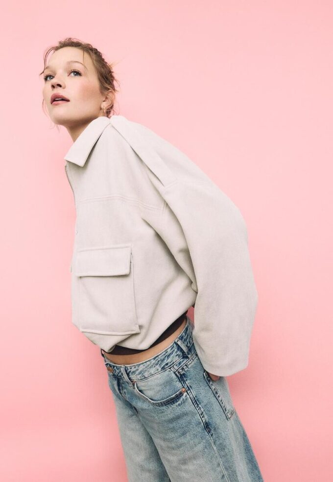 Bomberová bunda z umělé semiše