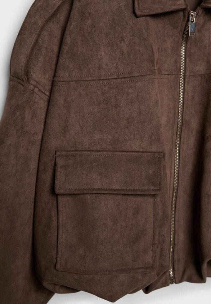 Bomberová bunda z umělé semiše