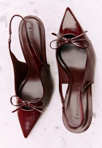 Boty na podpatku s mašlí