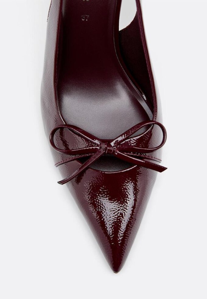 Boty na podpatku s mašlí