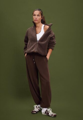 Bunda na zip s podšívkou z umělé ovčí kůže