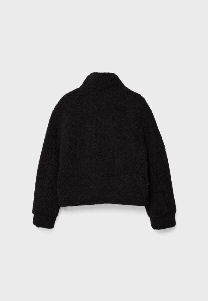 Bunda na zip s podšívkou z umělé ovčí kůže