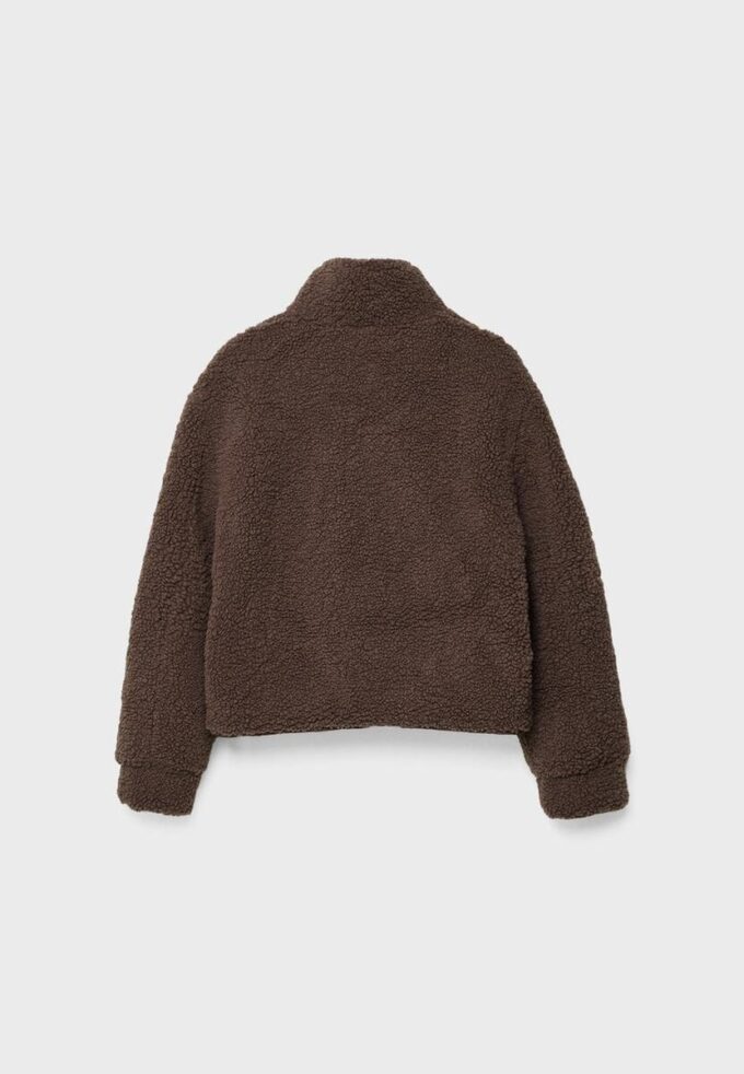 Bunda na zip s podšívkou z umělé ovčí kůže