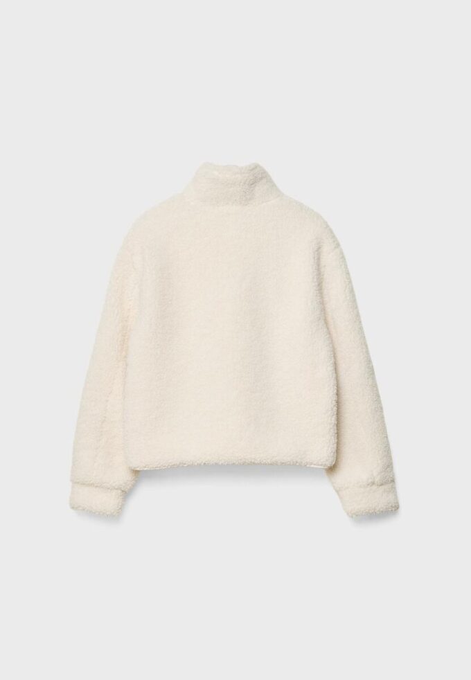 Bunda na zip s podšívkou z umělé ovčí kůže