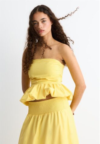 Bustierový top s balónovými rukávy