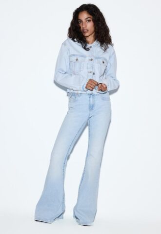D04 Džíny s nízkým pasem a Flared nohavicemi