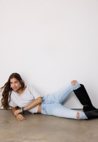 D07 Džíny s vysokým pasem