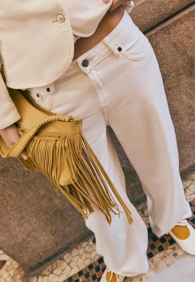 D91 Nízké džíny Wide Leg z kepru D91 Nízké džíny Wide Leg z kepru