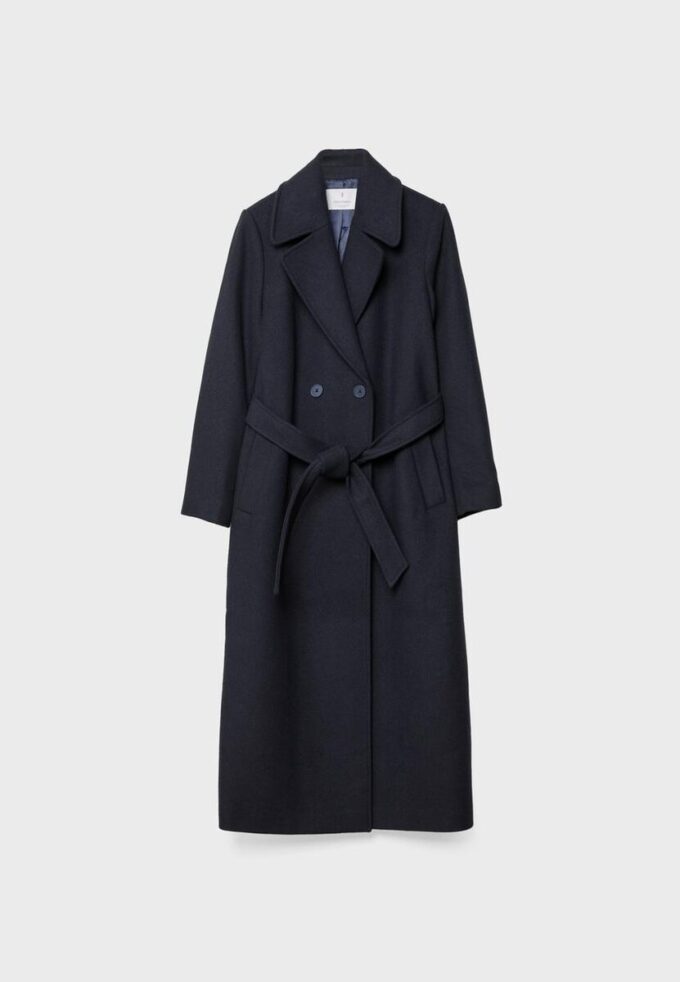 Dlouhý kabát s páskem