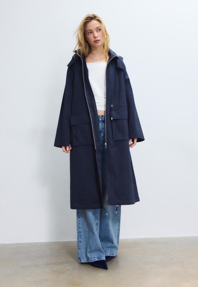 Dlouhá splývavá parka Dlouhá splývavá parka