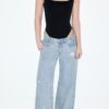 Džíny s nízkým pasem a Wide Leg nohavicemi s kamínky Džíny s nízkým pasem a Wide Leg nohavicemi s kamínky