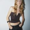 Drapovaný bandeau top s výstřihem do V Drapovaný bandeau top s výstřihem do V