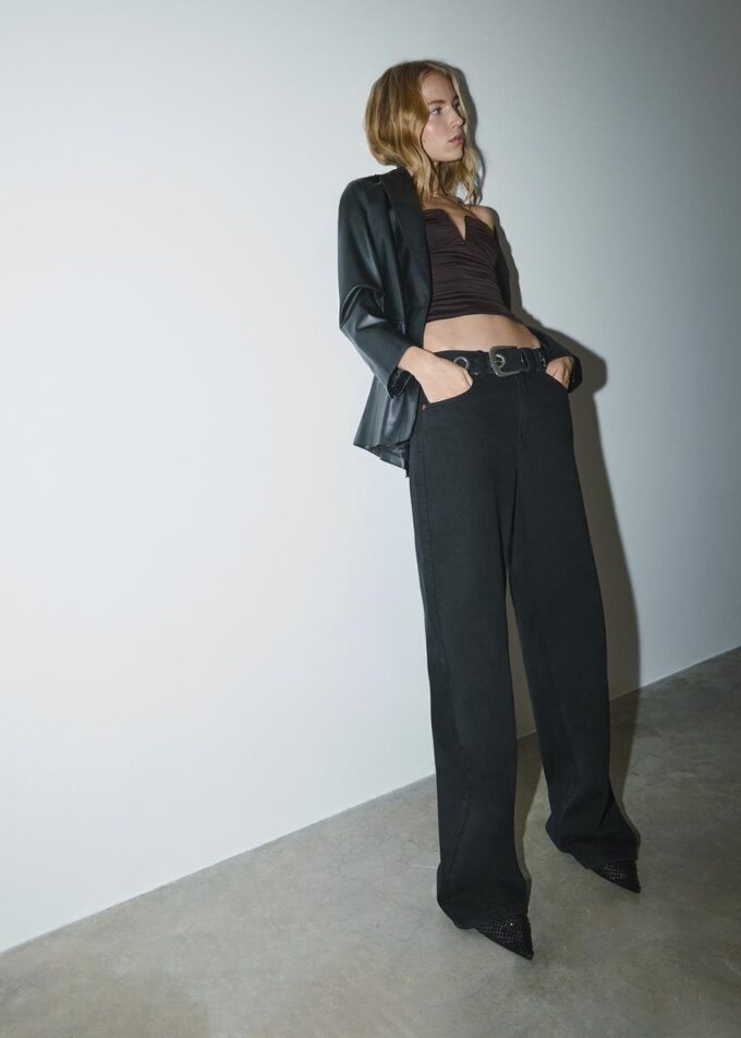 Drapovaný bandeau top s výstřihem do V Drapovaný bandeau top s výstřihem do V