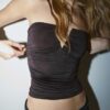 Drapovaný bandeau top s výstřihem do V Drapovaný bandeau top s výstřihem do V