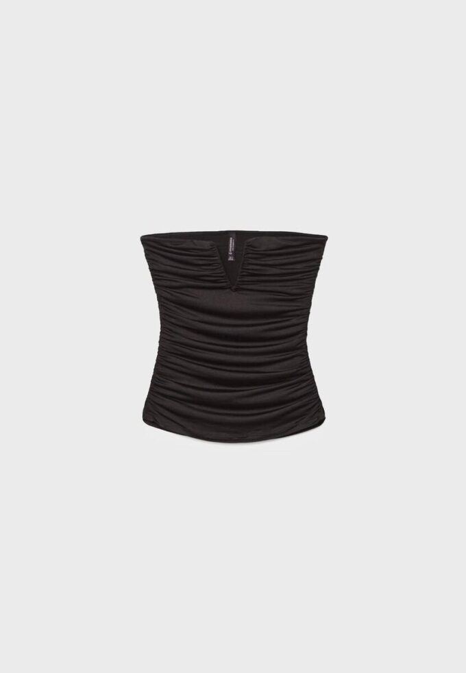 Drapovaný bandeau top s výstřihem do V Drapovaný bandeau top s výstřihem do V