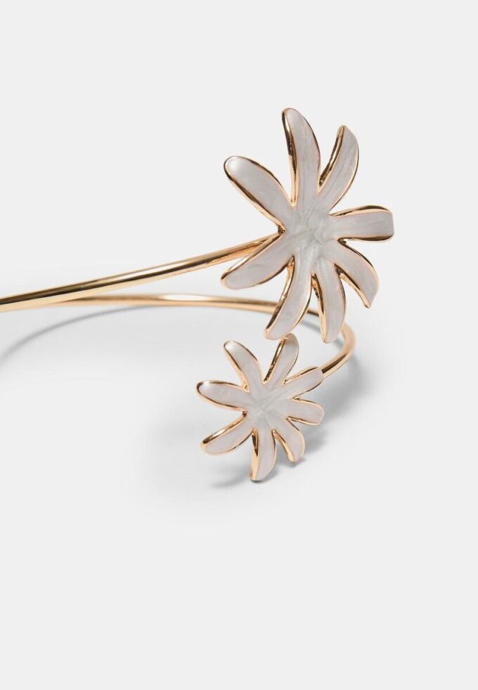 Dvojitý smaltovaný náramek s květinami