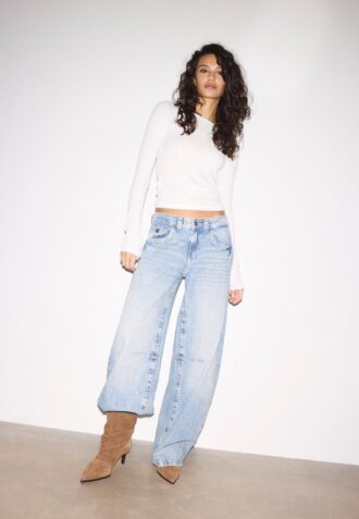 Žebrované tričko s dlouhým rukávem