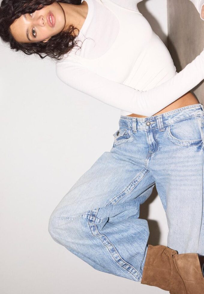 Žebrované tričko s dlouhým rukávem