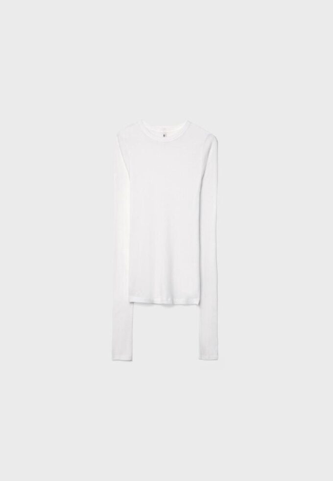 Žebrované tričko s dlouhým rukávem