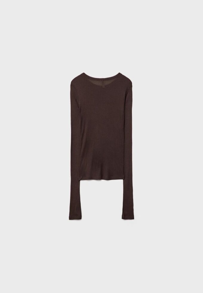 Žebrované tričko s dlouhým rukávem