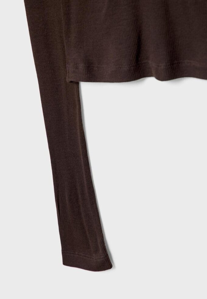 Žebrované tričko s dlouhým rukávem