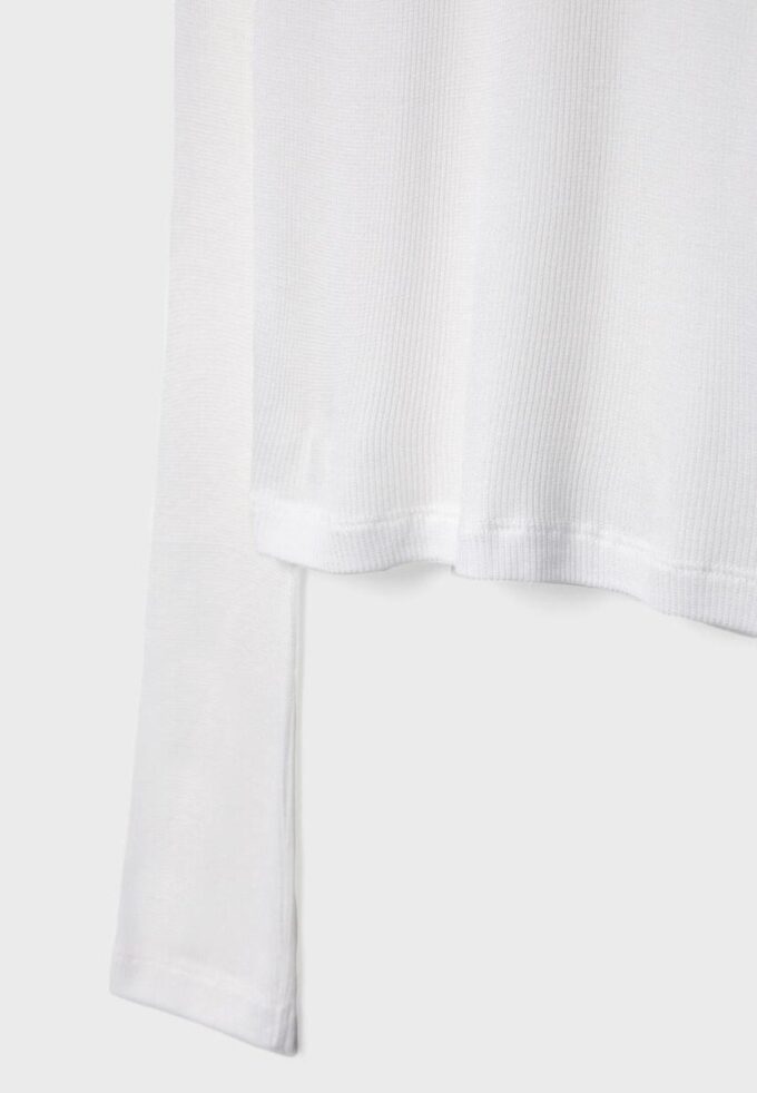 Žebrované tričko s dlouhým rukávem