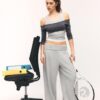 Joggingové kalhoty Jemné na dotek Balloon s ohrnutým pasem Joggingové kalhoty Jemné na dotek Balloon s ohrnutým pasem