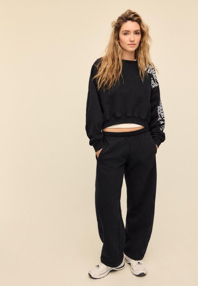 Joggingové kalhoty z fleece s povrchovou úpravou Jemné na dotek Acid Wash