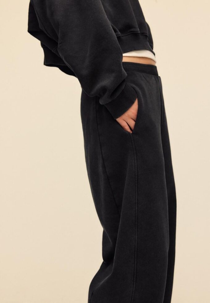 Joggingové kalhoty z fleece s povrchovou úpravou Jemné na dotek Acid Wash