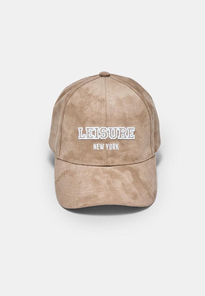 Kšiltovka ze semišového materiálu s nápisem