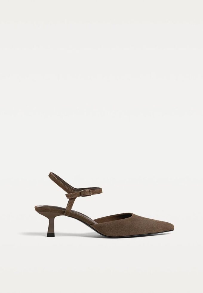 Kožené boty na podpatku