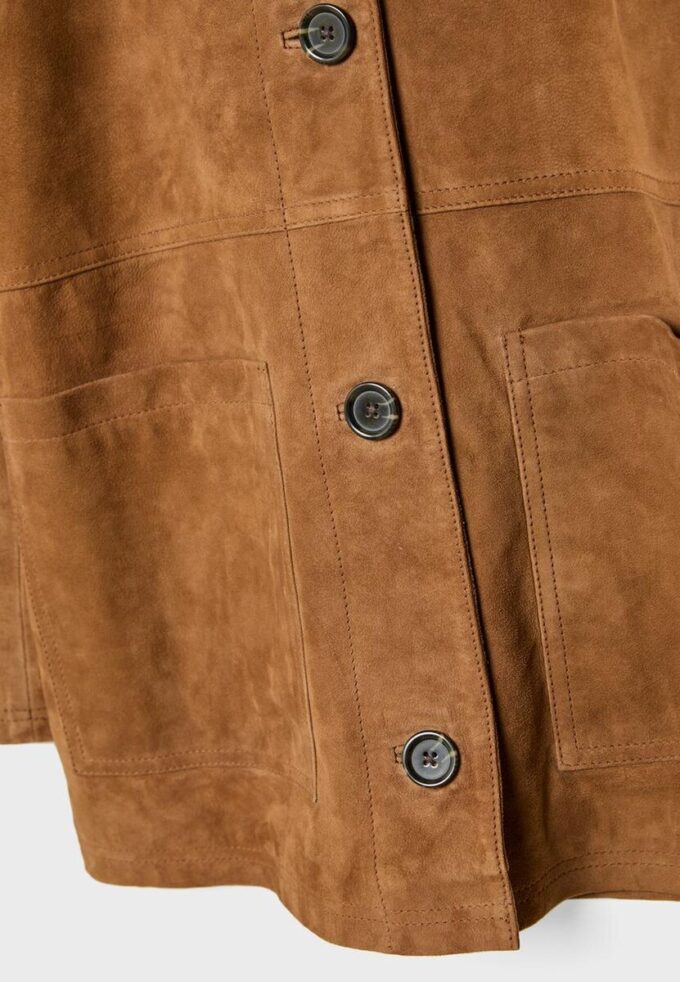 Kožená bunda s kapsami