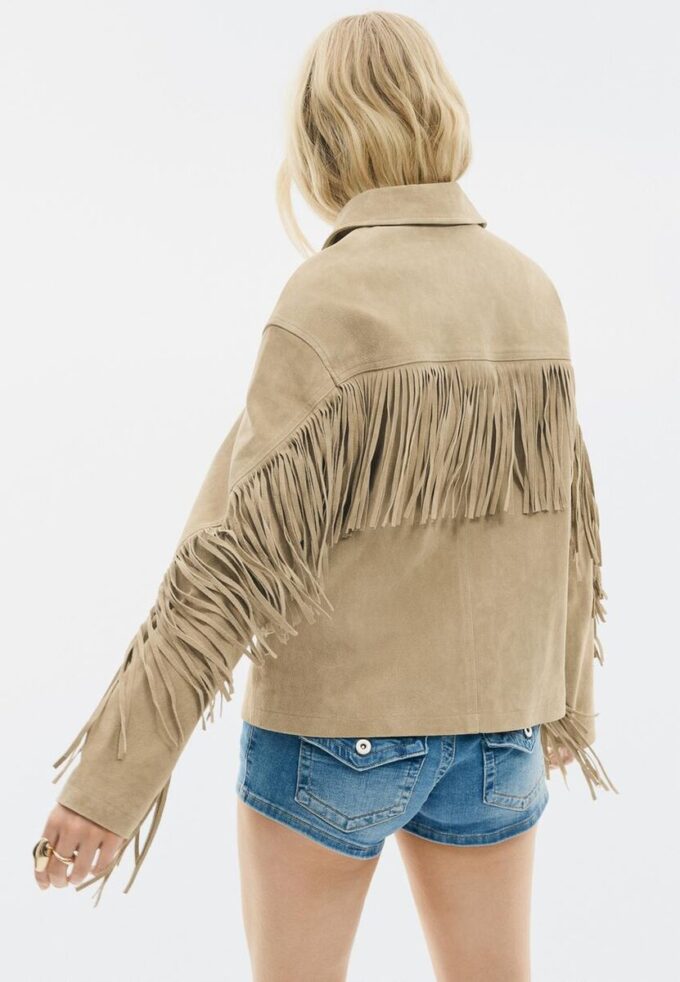 Kožená bunda s třásněmi