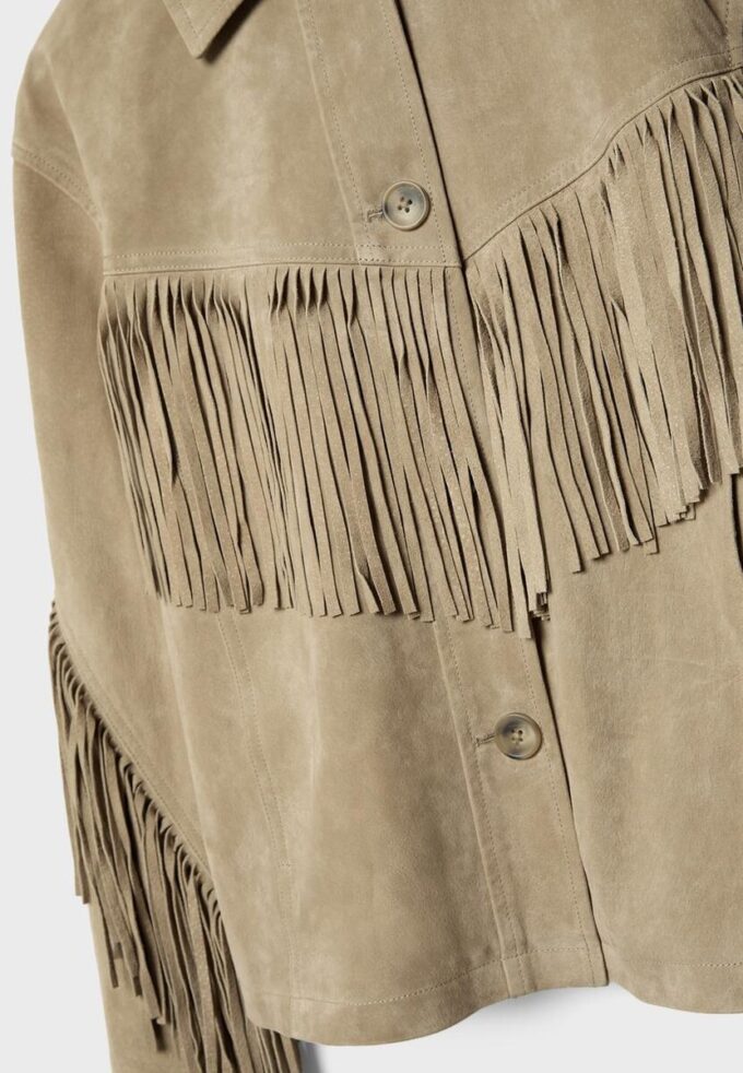 Kožená bunda s třásněmi