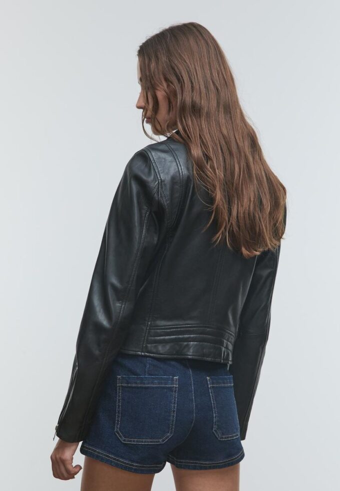 Kožená motorkářská bunda