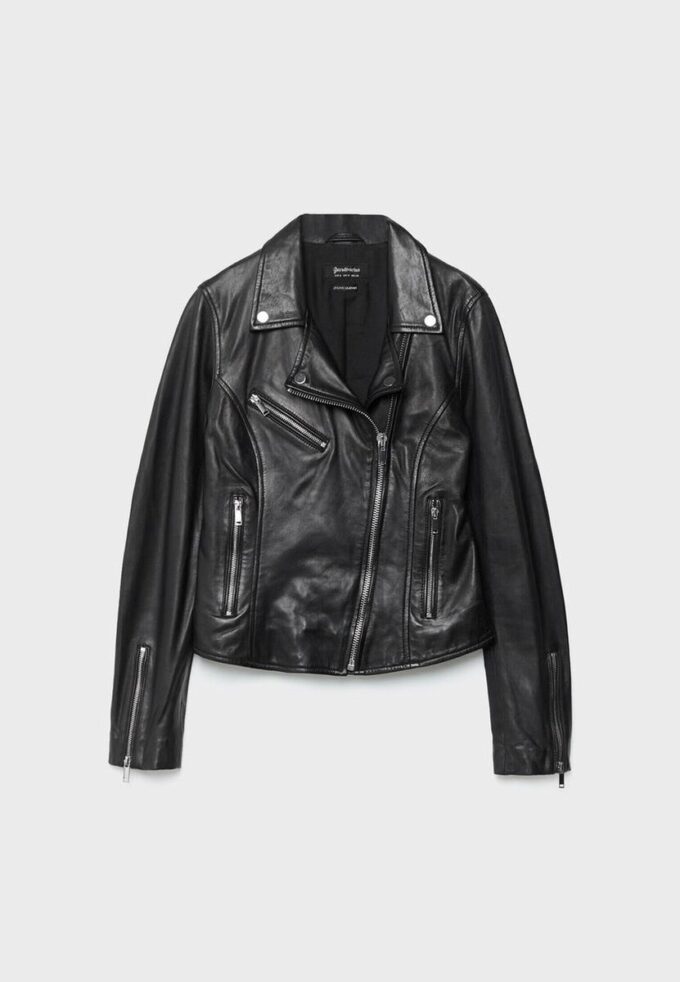 Kožená motorkářská bunda
