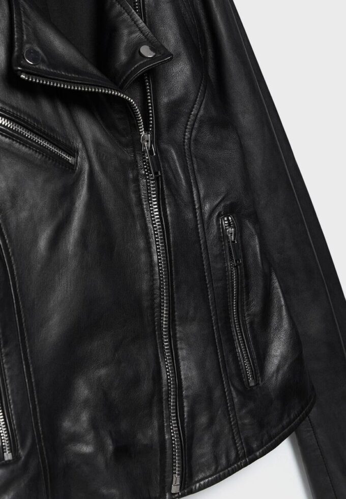 Kožená motorkářská bunda