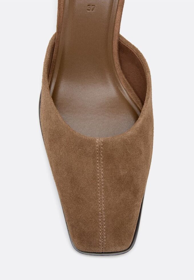 Kožené pantofle na nízkém podpatku