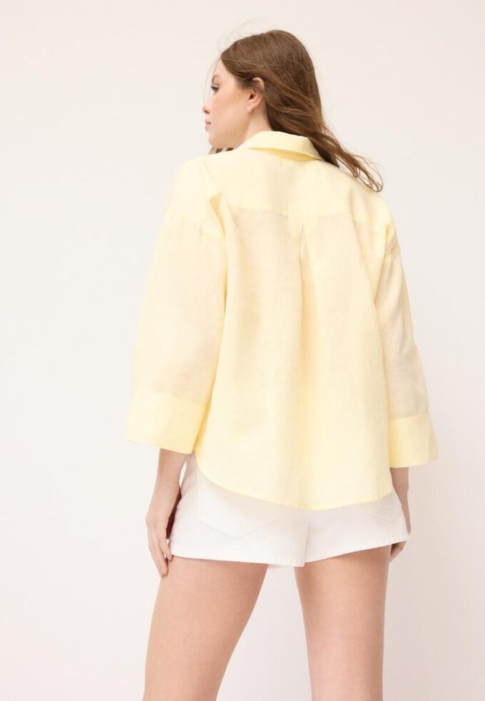 Košile s kimono rukávy s efektem lnu