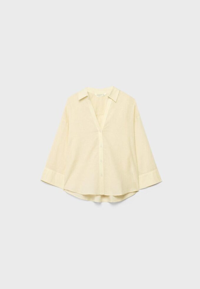 Košile s kimono rukávy s efektem lnu