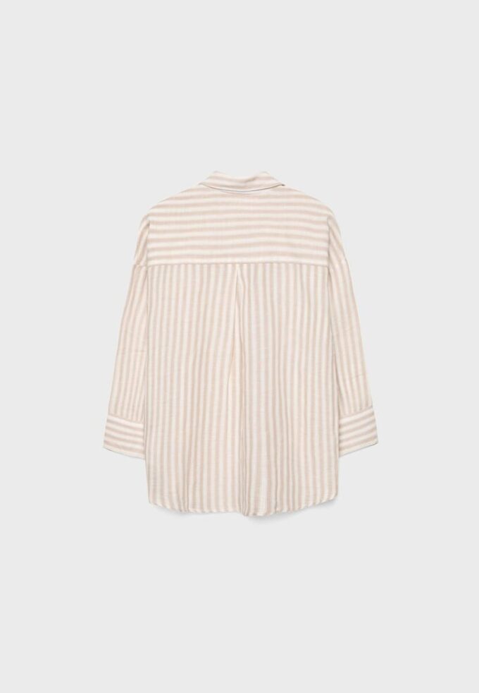 Košile s kimono rukávy s efektem lnu