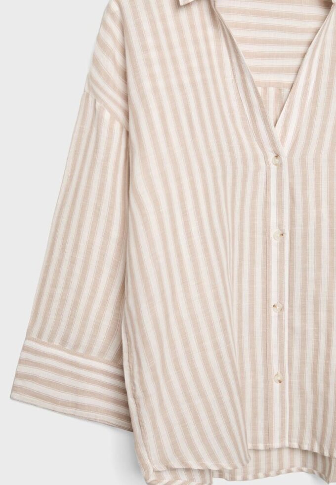 Košile s kimono rukávy s efektem lnu