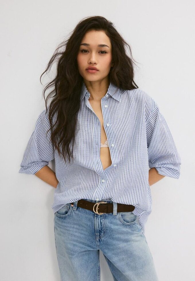 Košile s lněným efektem Košile s lněným efektem