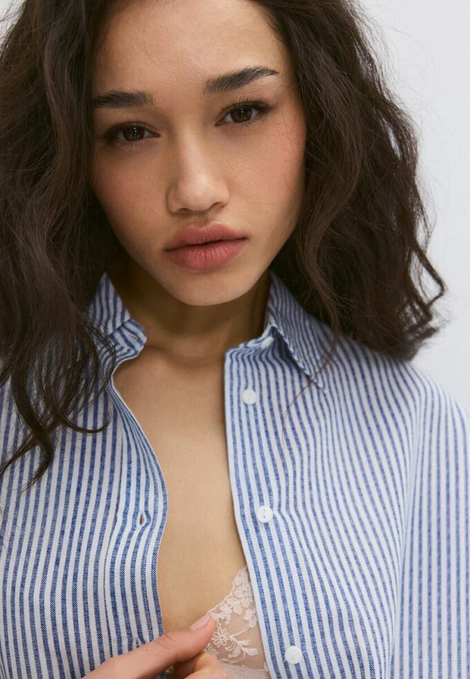 Košile s lněným efektem Košile s lněným efektem