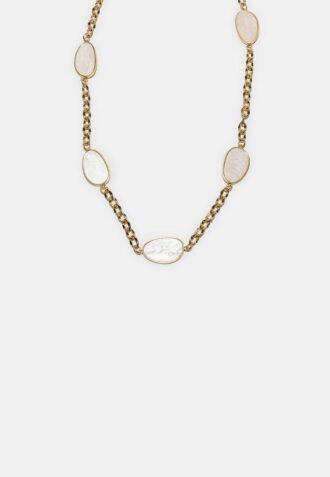 Kovový pásek s barevnými kamínky a řetízkem