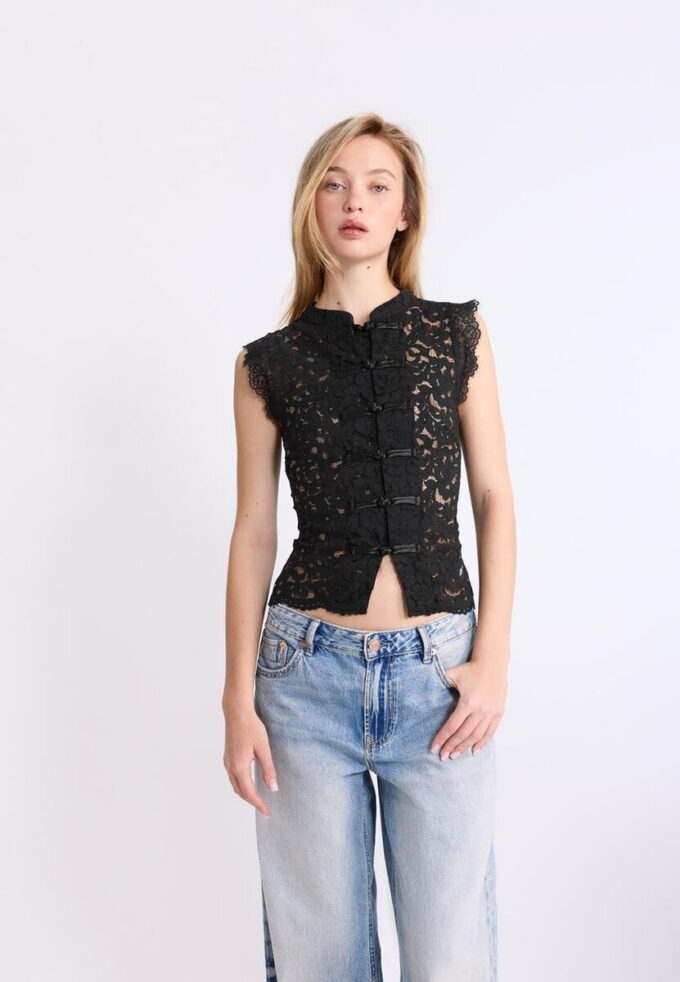 Krajkový top ve stylu qipao Krajkový top ve stylu qipao
