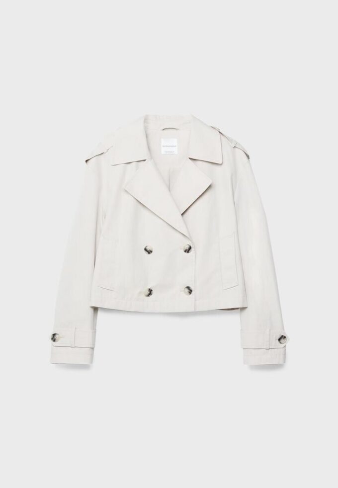 Krátký dvouřadý trenčkot